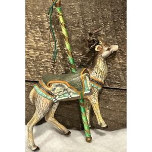 Vintage Smithsonian Carousel Reindeer Christmas Ornament Kurt Adler RARE